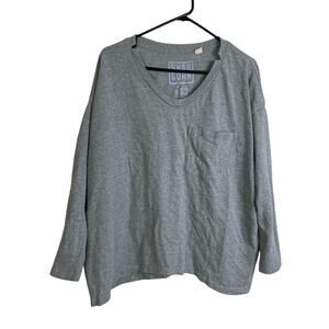 Skargorn T-Shirt XS Womens Gray Oversized Lagenlook Relaxed Cotton Heavy *